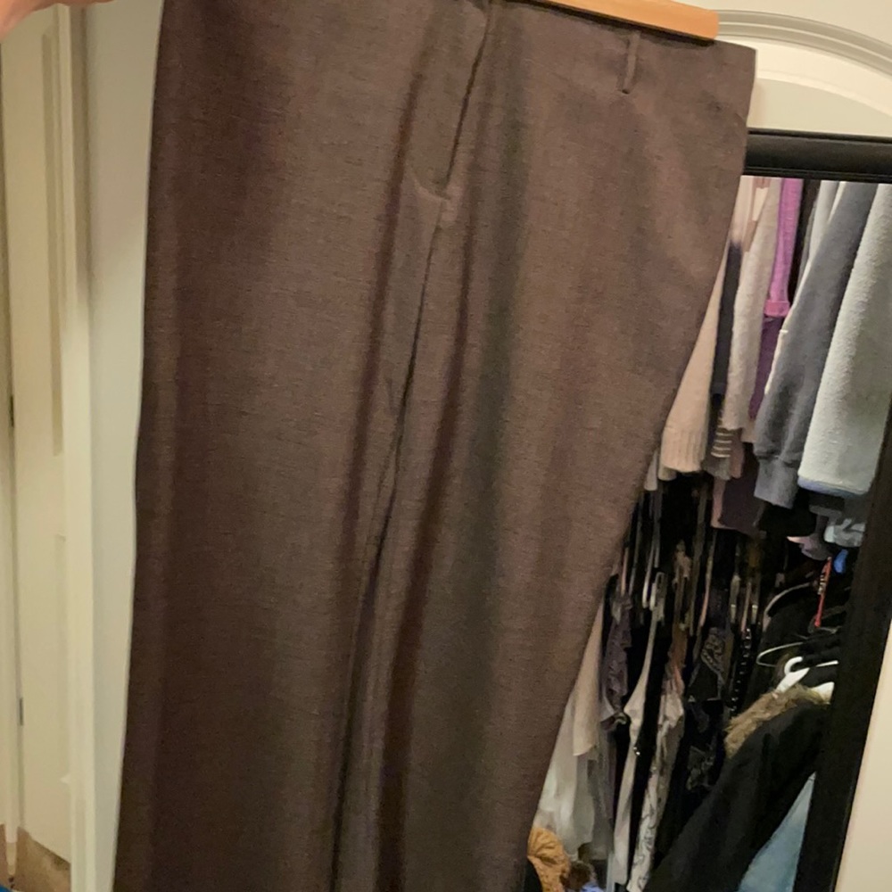Long brown flare dress pants